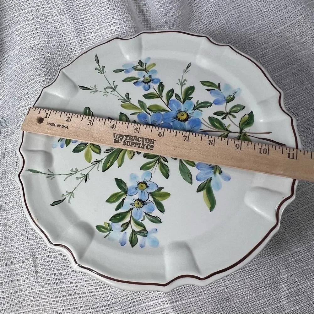 Vintage Antonio Zen Scultore Nove Italian Hand painted Cake Platter Pedestal